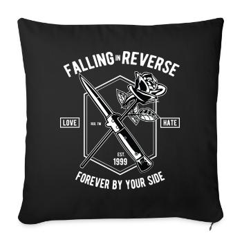 Falling In Reverse Liebe Hass Rose Messer Forever - Sofakissenbezug 45 x 45 cm - Schwarz - Vorne