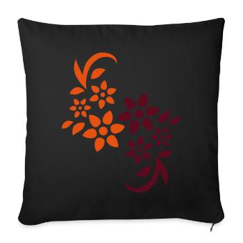 Fleur - Housse de coussin décorative 45 x 45 cm - noir - Devant