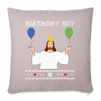 Birthday Boy Jesus - Christmas Sweater - Sofa pillowcase 17,3'' x 17,3'' (45 x 45 cm) - light taupe - Front