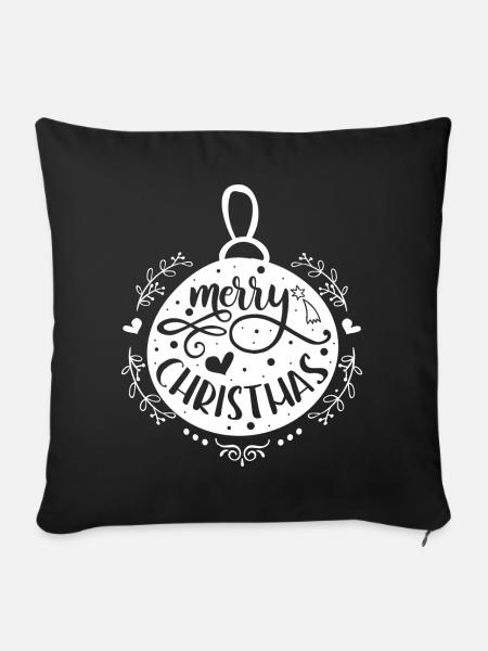 Merry Christmas - Sofakissenbezug 45 x 45 cm - Schwarz