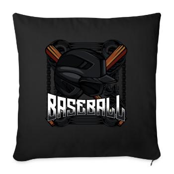 Baseball Helmet Baseball Bat Sport Gift Idea - Sofa pillowcase 17,3'' x 17,3'' (45 x 45 cm) - black - Front