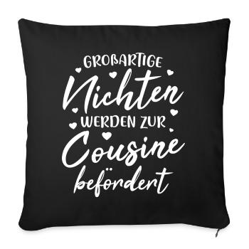 Great nieces are promoted to cousin - Sofa pillowcase 17,3'' x 17,3'' (45 x 45 cm) - black - Front