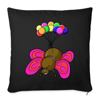 TAKE IT EASY BIG BUTTERFLY - So many ways to fly - Sofa pillowcase 17,3'' x 17,3'' (45 x 45 cm) - black - Front