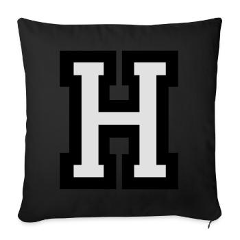 Letter H two-color - Sofa pillowcase 17,3'' x 17,3'' (45 x 45 cm) - black - Front