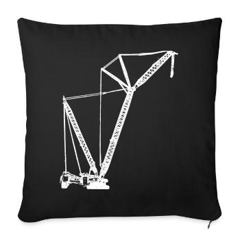 Caterpillar crane crawler crane - Sofa pillowcase 17,3'' x 17,3'' (45 x 45 cm) - black - Front