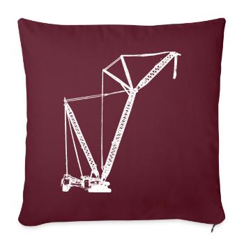 Raupen Kran crawler crane - Sofakissenbezug 45 x 45 cm - Burgunderrot - Vorne
