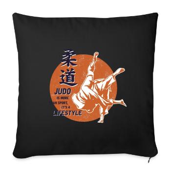 Le judo est plus qu'un sport d'arts martiaux - Housse de coussin décorative 45 x 45 cm - noir - Devant