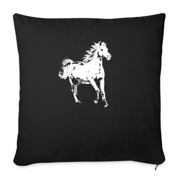 Cheval blanc - Housse de coussin décorative 45 x 45 cm - noir - Devant