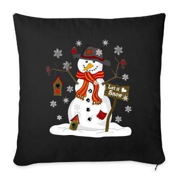 snowman - Sofa pillowcase 17,3'' x 17,3'' (45 x 45 cm) - black - Front