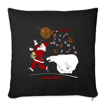 Santa Claus - Sofa pillowcase 17,3'' x 17,3'' (45 x 45 cm) - black - Front