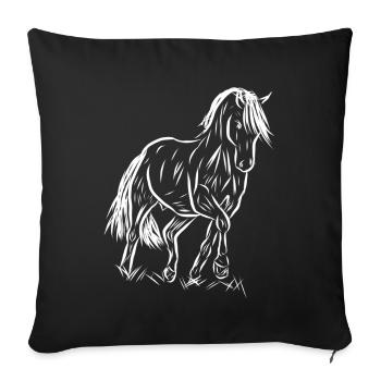 Horse - Sofa pillowcase 17,3'' x 17,3'' (45 x 45 cm) - black - Front