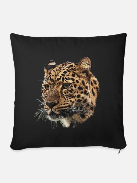 gepardenkopf Nahaufnahme - Sofakissenbezug 45 x 45 cm - Schwarz