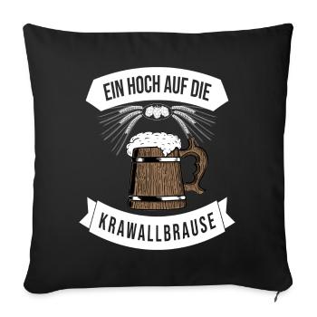 Kraftvolles Biergarten-Design mit Spruch - Sofakissenbezug 45 x 45 cm - Schwarz - Vorne