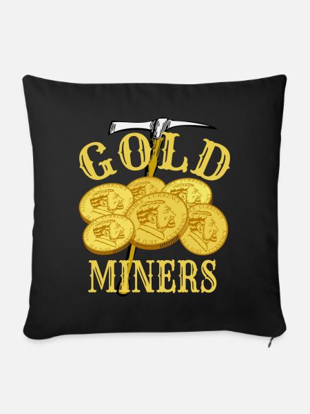 Goldgräber - Sofakissenbezug 45 x 45 cm - Schwarz