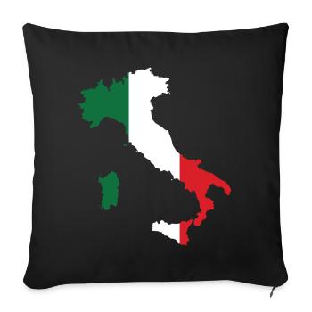 Italy Flag Map - Sofa pillowcase 17,3'' x 17,3'' (45 x 45 cm) - black - Front