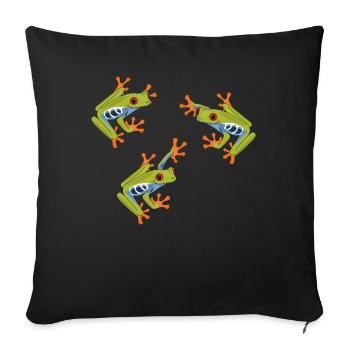 Frog roach tree frog frogs - Sofa pillowcase 17,3'' x 17,3'' (45 x 45 cm) - black - Front
