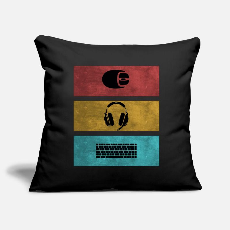 Basic Gamer Setup Programer Headset Mouse Keyboard Sofa pillowcase 17,3'' x 17,3'' (45 x 45 cm)