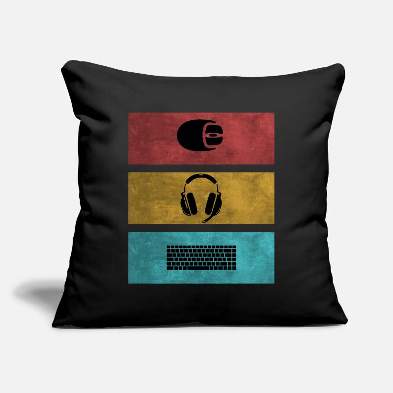 Basic Gamer Setup Programer Headset Mouse Keyboard Sofa pillowcase 17,3'' x 17,3'' (45 x 45 cm)