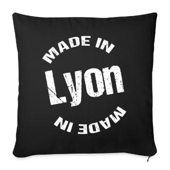 Made In Lyon blanc - Sofakissenbezug 45 x 45 cm - Schwarz - Vorne