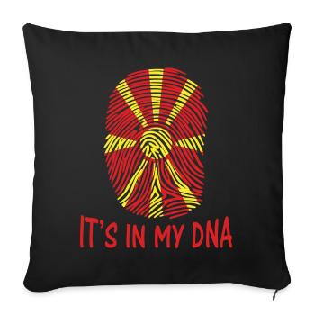 flag of North Macedonia it's in my dna t-shirt - Sofa pillowcase 17,3'' x 17,3'' (45 x 45 cm) - black - Front