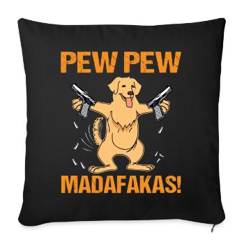 Amateur de chiens rétro chiens motif papa - Housse de coussin décorative 45 x 45 cm - noir - Devant