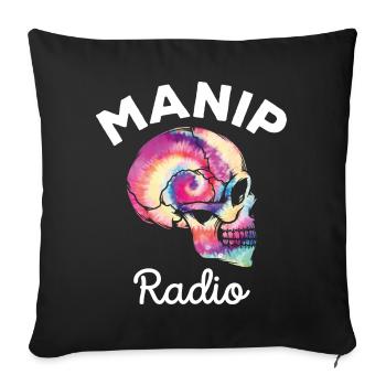 Manip Radio Crâne Tête de mort Radiologie Tie Dye - Housse de coussin décorative 45 x 45 cm - noir - Devant