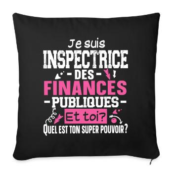 Inspectrice Finances Publiques Impôts Métier - Housse de coussin décorative 45 x 45 cm - noir - Devant