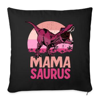 Mama Saurus Mamasaurus Dinosaur Family - Sofa pillowcase 17,3'' x 17,3'' (45 x 45 cm) - black - Front