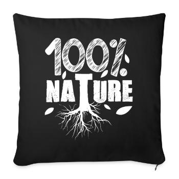 100 % Nature ! Protéger et aimer la nature - Housse de coussin décorative 45 x 45 cm - noir - Devant
