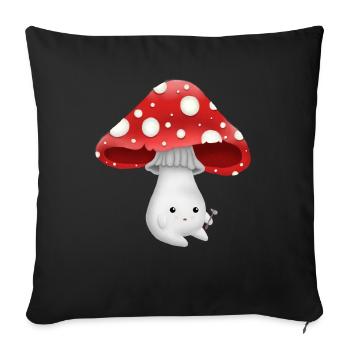 Cute mushroom T#02 - Sofakissenbezug 45 x 45 cm - Schwarz - Vorne