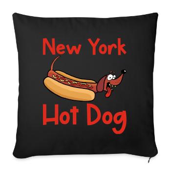 new york hot dog - Sofa pillowcase 17,3'' x 17,3'' (45 x 45 cm) - black - Front