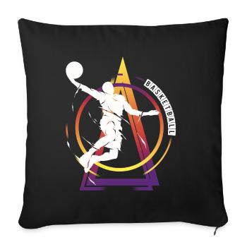 Basketteur Basketteur Dunking Vintage Retro - Housse de coussin décorative 45 x 45 cm - noir - Devant