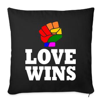 Love wins - Sofa pillowcase 17,3'' x 17,3'' (45 x 45 cm) - black - Front