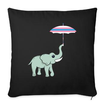 Elephant Gift For Proboscis Africa Wilderness Zoo - Sofa pillowcase 17,3'' x 17,3'' (45 x 45 cm) - black - Front