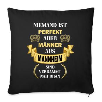 Mannheim Germany City Men Perfect Saying - Sofa pillowcase 17,3'' x 17,3'' (45 x 45 cm) - black - Front