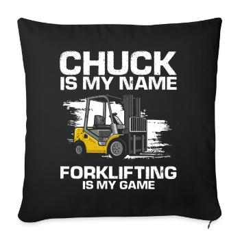 Warehouse workers for forklift drivers and forklifts - Sofa pillowcase 17,3'' x 17,3'' (45 x 45 cm) - black - Front