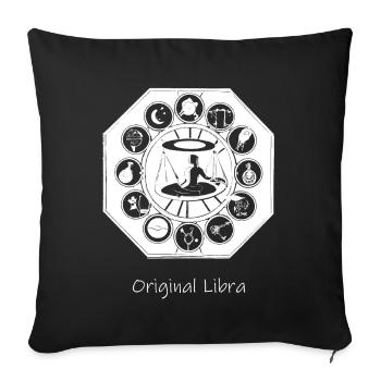 Zodiac sign Libra 002 white - Sofa pillowcase 17,3'' x 17,3'' (45 x 45 cm) - black - Front
