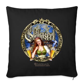 Ski Bunny - Sofa pillowcase 17,3'' x 17,3'' (45 x 45 cm) - black - Front