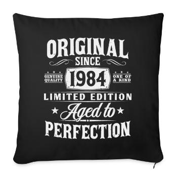 Vintage 1984 Born Vintage Cadeau d’anniversaire - Housse de coussin décorative 45 x 45 cm - noir - Devant