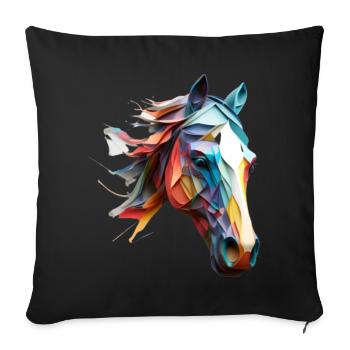 A special gift for horse enthusiasts - Sofa pillowcase 17,3'' x 17,3'' (45 x 45 cm) - black - Front