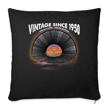 Vintage since 1950 Retro Disco Music Vintage - Sofa pillowcase 17,3'' x 17,3'' (45 x 45 cm) - black - Front