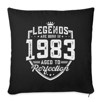 Les légendes sont nées en 1983 - Housse de coussin décorative 45 x 45 cm - noir - Devant