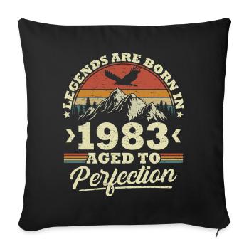 Les légendes sont nées en 1983 - Housse de coussin décorative 45 x 45 cm - noir - Devant