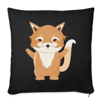 Magical little fox a cute animal - Sofa pillowcase 17,3'' x 17,3'' (45 x 45 cm) - black - Front