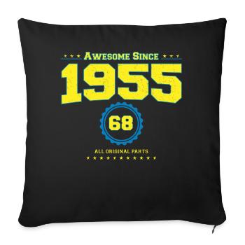 Awesome 1955 Shirt für Männer Frauen 68 Jahre alt 68. - Sofakissenbezug 45 x 45 cm - Schwarz - Vorne