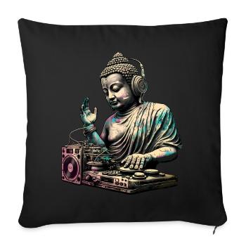 DJ Buddha - Sofakissenbezug 45 x 45 cm - Schwarz - Vorne