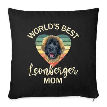 Dog Leonberger - Sofa pillowcase 17,3'' x 17,3'' (45 x 45 cm) - black - Front