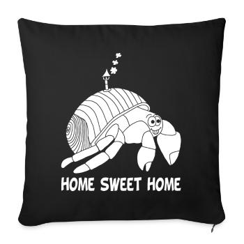 Nouvelle maison (blanc) - Housse de coussin décorative 45 x 45 cm - noir - Devant