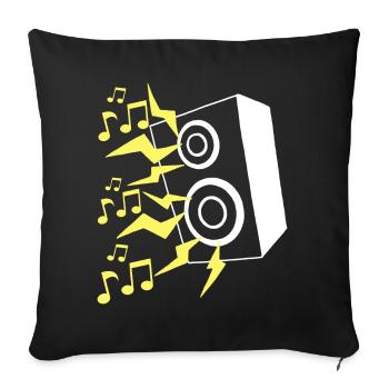 Speaker and music - Sofa pillowcase 17,3'' x 17,3'' (45 x 45 cm) - black - Front