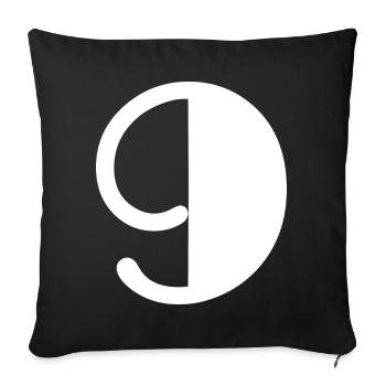 9 ANS. 9e ANNIVERSAIRE. ANNIVERSAIRE 9 ANS. 9 - Housse de coussin décorative 45 x 45 cm - noir - Devant